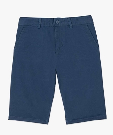 bermuda homme en toile extensible 5 poches coupe chino bleu shorts et bermudasA097801_4