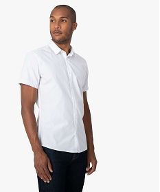 chemise homme a manches courtes avec bords fantaisie blanc chemise manches courtesA098501_1