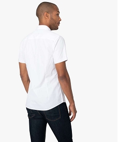 chemise homme a manches courtes avec bords fantaisie blanc chemise manches courtesA098501_3