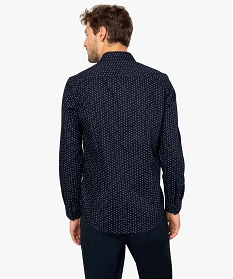 chemise homme coupe droite a micro-motifs geometriques bleuA099101_3
