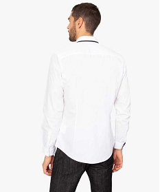 chemise homme a col bicolore coupe slim blancA099501_3