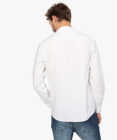 chemise homme en coton stretch a poches poitrine blancA099901_3