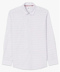 chemise homme coupe regular a micro-motifs blancA100001_4