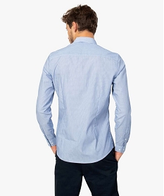 chemise homme coupe slim a fines rayures blanc chemise manches longuesA100201_3