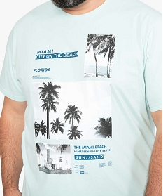 tee-shirt homme grande taille avec motif palmiers bleuA103001_2