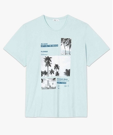 tee-shirt homme grande taille avec motif palmiers bleuA103001_4