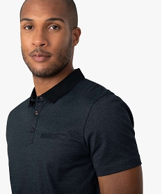 polo homme a manches courtes a fines rayures noir polosA105201_2