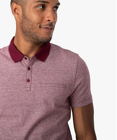 polo homme a manches courtes a fines rayures rouge polosA105301_2
