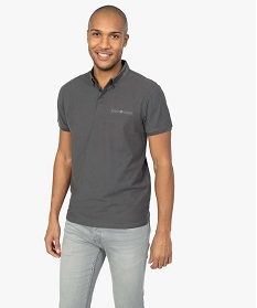 polo homme avec col chemise contrastant grisA105801_1