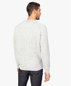 pull homme a col rond contenant du polyester recycle beigeA107901_3