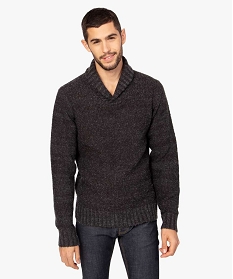 pull homme a col chale contenant du polyester recycle gris pullsA108101_1