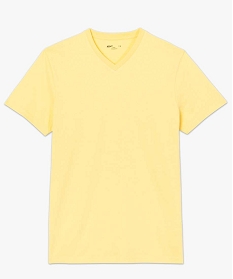 tee-shirt homme uni a col v en coton bio jaune tee-shirtsA110701_4