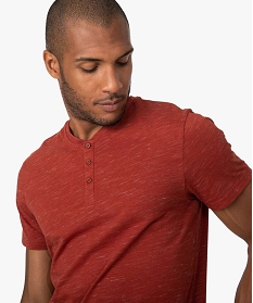 tee-shirt homme col tunisien 100 coton biologique rouge tee-shirtsA111301_2