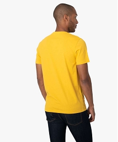 tee-shirt homme col tunisien 100 coton biologique jaune tee-shirtsA111401_3