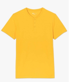 tee-shirt homme col tunisien 100 coton biologique jaune tee-shirtsA111401_4