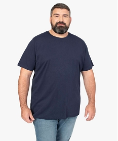 tee-shirt homme uni a manches courtes en coton bio bleuA111801_1