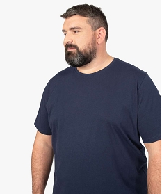 tee-shirt homme uni a manches courtes en coton bio bleuA111801_2