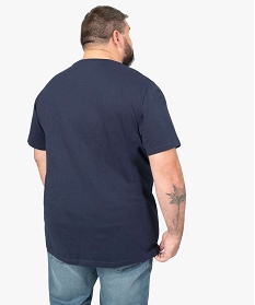 tee-shirt homme uni a manches courtes en coton bio bleuA111801_3