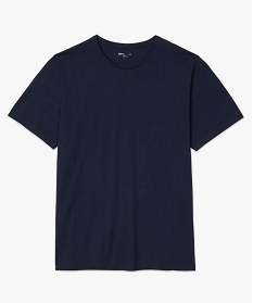 tee-shirt homme uni a manches courtes en coton bio bleuA111801_4