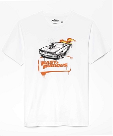 tee-shirt homme a manches courtes avec motif voiture – fast furious blanc tee-shirtsA113301_1
