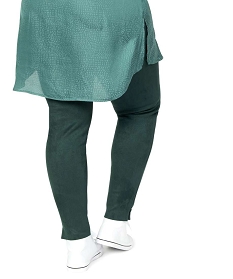 pantalon femme en toile extensible au toucher suedine vert leggings et jeggingsA114701_3