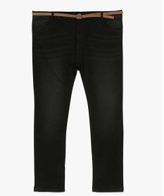 pantalon femme coupe slim longueur 78eme avec ceinture noir pantalons et jeansA117401_4