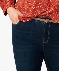 pantalon femme coupe slim longueur 78eme avec ceinture gris pantalons et jeansA117501_2