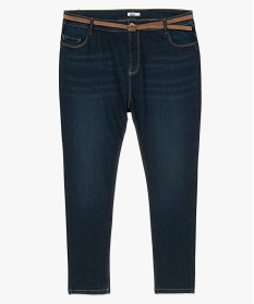 pantalon femme coupe slim longueur 78eme avec ceinture gris pantalons et jeansA117501_4