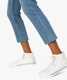 jean femme regular taille haute a bords francs gris pantalons jeans et leggingsA117701_2