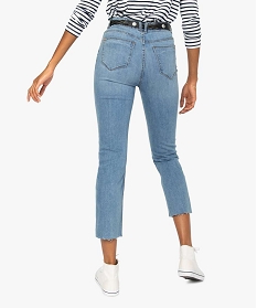 jean femme regular taille haute a bords francs gris pantalons jeans et leggingsA117701_3
