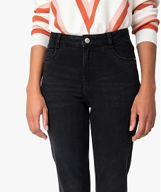 jean femme regular taille haute a bords francs noir pantalons jeans et leggingsA117801_2