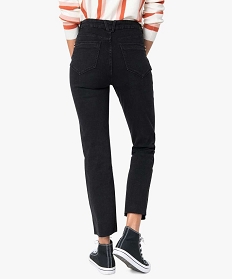 jean femme regular taille haute a bords francs noir pantalons jeans et leggingsA117801_3