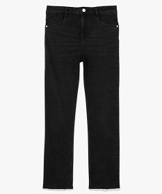 jean femme regular taille haute a bords francs noir pantalons jeans et leggingsA117801_4