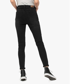 jean femme en stretch coupe skinny taille haute noir taille hauteA118901_3