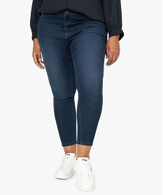 jean femme grande taille coupe slim 4 poches bleu pantalons et jeansA119101_1