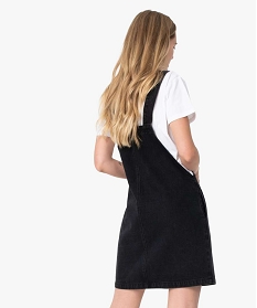 robe femme en jean forme salopette noirA119501_3