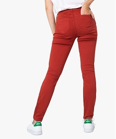 pantalon femme coupe slim en toile extensible rouge pantalonsA119701_3
