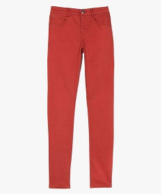 pantalon femme coupe slim en toile extensible rouge pantalonsA119701_4