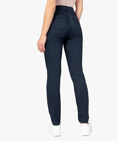pantalon femme coupe slim en toile extensible bleu pantalonsA119801_3