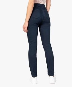 pantalon femme coupe slim en toile extensible bleuA119801_3