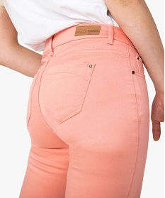 pantalon femme coupe slim en toile extensible orange pantalonsA121001_2