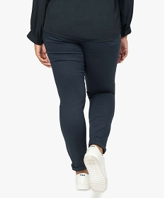 pantalon femme grande taille coupe slim en toile extensible bleu pantalons et jeansA121901_3