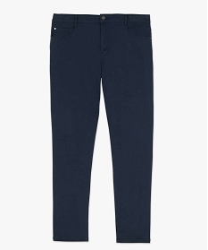 pantalon femme grande taille coupe slim en toile extensible bleu pantalons et jeansA121901_4