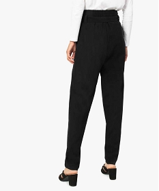 pantalon femme coupe carotte taille haute noirA122001_3