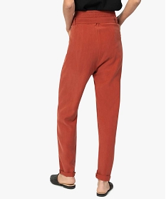 pantalon femme coupe carotte taille haute rouge pantalonsA122301_3