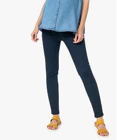 jean de grossesse coupe slim avec bandeau elastique bleu pantalons jeans et leggingsA122401_1