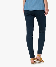 jean de grossesse coupe slim avec bandeau elastique bleu pantalons jeans et leggingsA122401_3