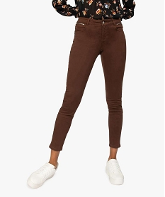 pantalon femme coupe slim effet push-up brun pantalonsA123501_1