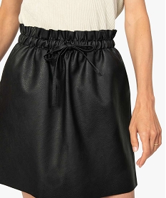 jupe femme en matiere texturee avec taille froncee noirA124201_2