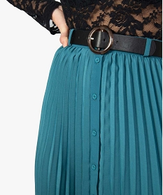 jupe femme longue, plissee et boutonnee vertA125101_2